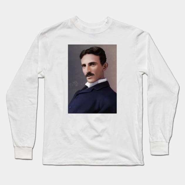 Nikola Tesla Long Sleeve T-Shirt by Marija154